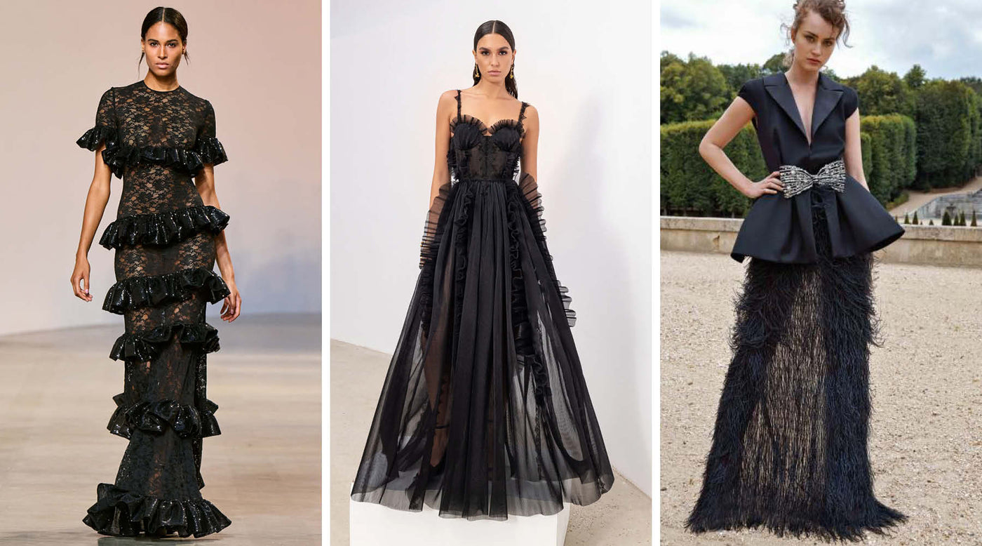 black designer dress